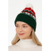Шапка Happy View, красная с зеленым