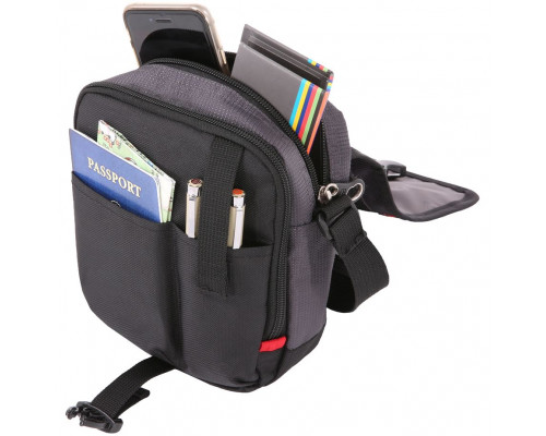 Сумка для документов Swissgear, черная с серым