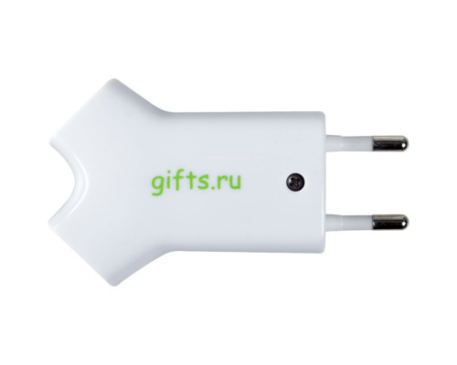 Сетевое зарядное устройство Uniscend Double USB, белое