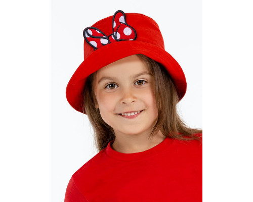 Панама детская «Бант Минни Маус», красная