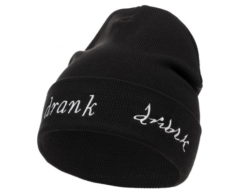 Шапка с вышивкой Drunk, черная