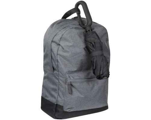 Зонт складной Hoopy с ручкой-карабином, черный