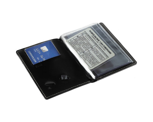 Обложка для автодокументов «Комфорт», черная