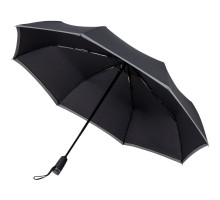 Зонт складной Gear, черный с темно-серым
