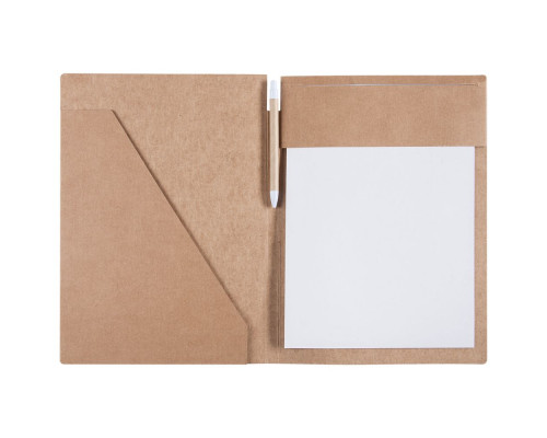 Папка Fact-Folder формата А4 c блокнотом, крафт