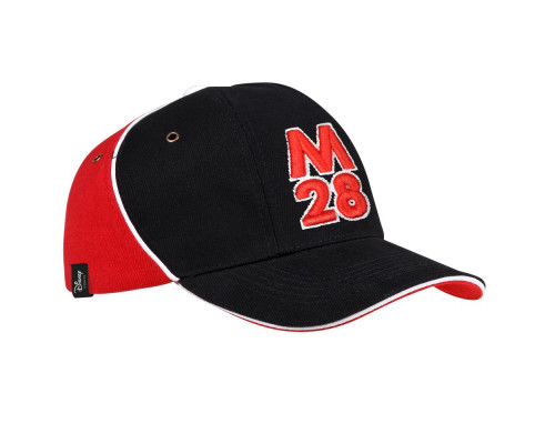 Бейсболка М28, черная с красным