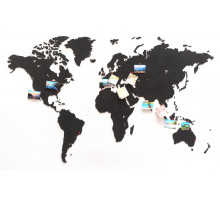 Деревянная карта мира World Map True Puzzle Large, черная